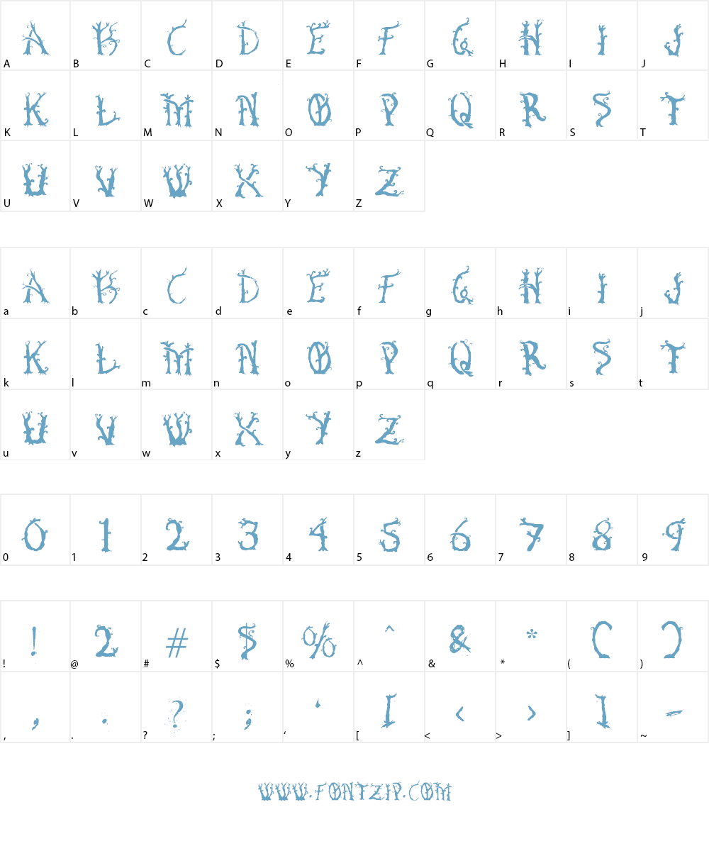 Bosque Encantado Font Character